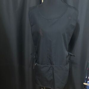 Smock Black Sleeveless Apron with Pockets Side Ties Front Pockets Size Regular